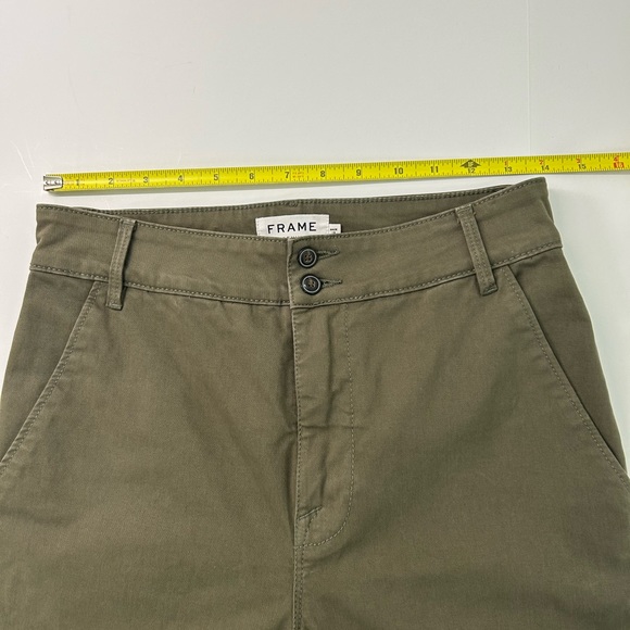 Frame Denim Wide Leg Pants High Rise Army Green Size 27. Never worn. Like New - Picture 6 of 7